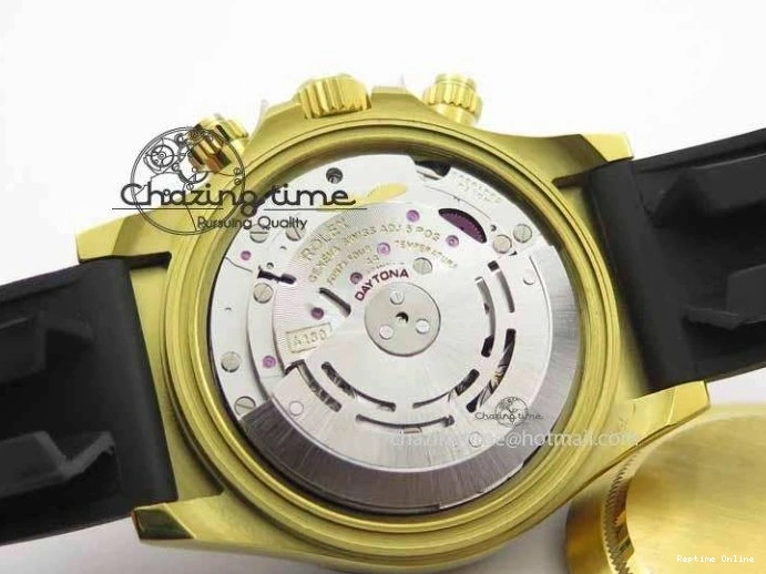 0301 Daytona YG 116518LN JH Best Edition Black Dial On Rubber Strap A4130 (Free XS rubber strap) WeatherProof 3645